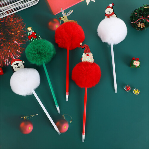 6 Pcs/Set 0.7mm Christmas Ballpoint Pen Smooth-red deer 2