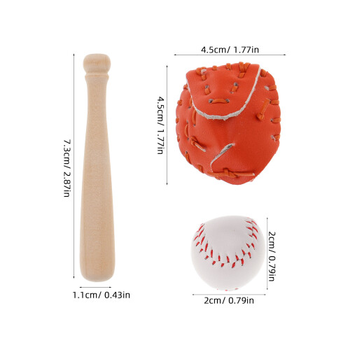 2 Sets Mini Spielset DIY Kit Für Baseball Simulation 1