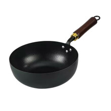 Ergonomic Handle Iron Wok 24cm Nonstick Finishes-No cover