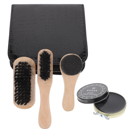 1 Set/8 Draagbare Schoenenborstel met Borstels En Crème