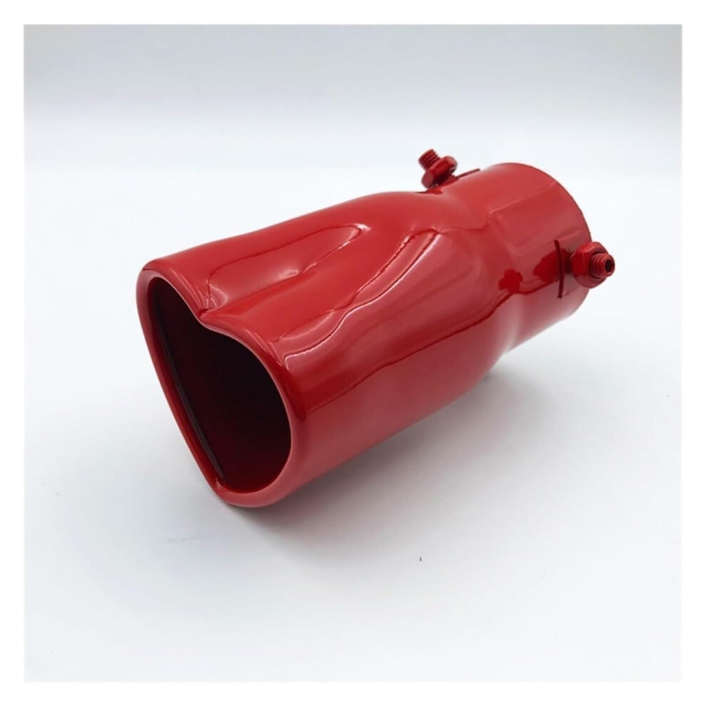 Tail Pipe Muffler Tip 2.5Inch Exhaust Tip, Heartshaped Style, Universal Fit, Straight Design Red 9323874436746