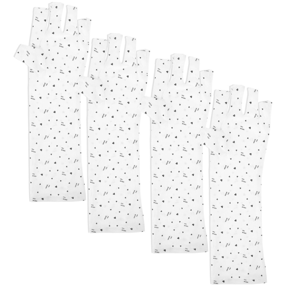 Vaguelly 2 Pairs Anti Uv Fingerless Gloves For Manicure Protection