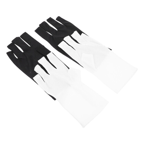 2 Paar UV-Bestendige Polyester Nail Art Handschoenen