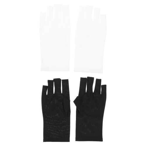 2 Paar UV-Bestendige Polyester Nail Art Handschoenen 1