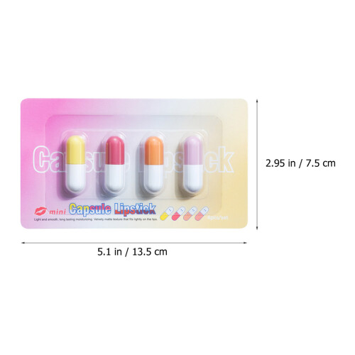 4 Sets Women Lipstick Makeup Set Pill Shaped Mini Capsules 1