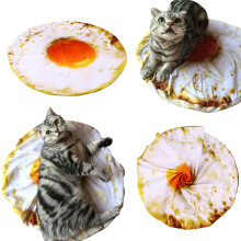 Raindrops Fried Egg Design Pet Blanket Soft Fun For Cat Beds