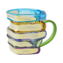 Large Heat Resistant Glass Coffee Cup Handcrafted Art-300ml