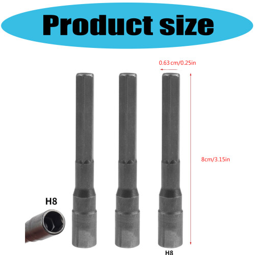 Compactly 8mm Hexagonal Impact Socket Wrench Adapter For 2