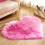 1Pc Soft Pink Heart-Shaped Carpet Plush Imitation Wool Decorative Rug 6