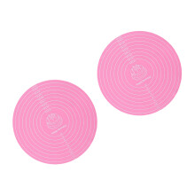 2Pcs Nonslip Silicone Dough Mat For Bread Pizza Baking-Pink