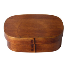 Einlagige Holz Bento Box Tragbar Unterteilt ( Farben)