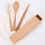 Simple Japanese Wood Cutlery Set Efficient Chopsticks Fork Spoon 4