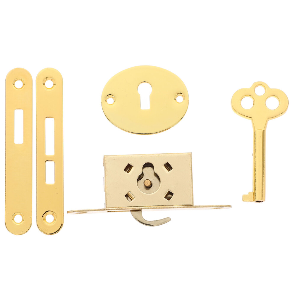 1Set Zinc Alloy Golden Cabinet Lock Hidden Drawer Lock For Jewelry Box 3203885810956