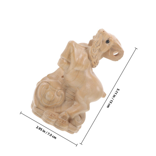 Carving Zodiac Sheep Statue Holz Tierfigur 1