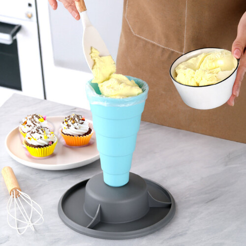 Foldable Piping Bag Holder Stand with Storage Tray-Floral shelf 2