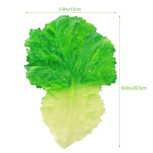 6St Simulation Grüne Salatblätter PVC Lebensmitteldekoration 1