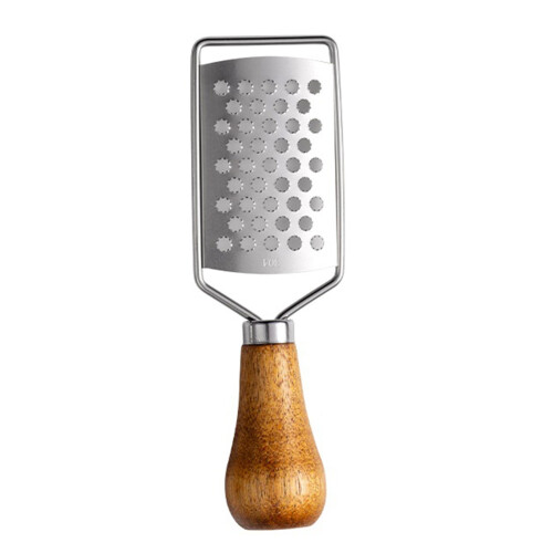 Space Saving Cheese Grater Steel Blade And Smooth Wood Handle-4
