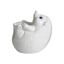 Ceramic Hedgehog Eggs Cup Nontoxic Succulents Plant-White