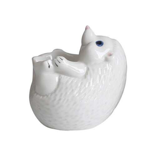 Ceramic Hedgehog Eggs Cup Nontoxic Succulents Plant-White