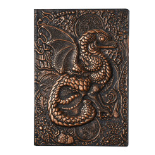 Reliëf lederen notitieboek A5 hardcover dagboek-Roodbruin
