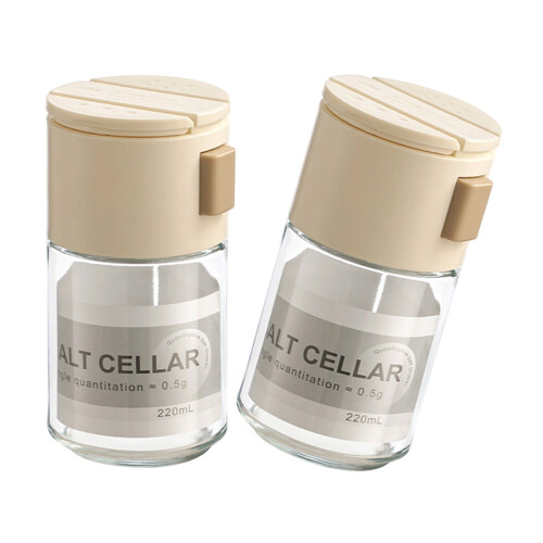 Accurate Kitchen Salt Distributor Box Set 2Pcs Glass-Gray