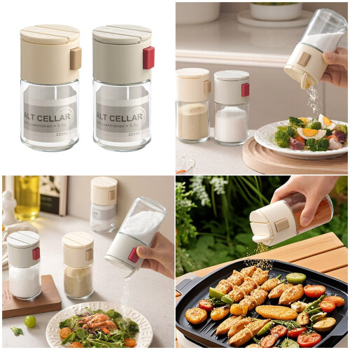 Accurate Kitchen Salt Distributor Box Set 2Pcs Glass-Gray 2
