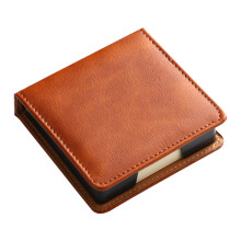 Mode Sticky Note Organizer Box Lederen Memo Pad-bruine rand