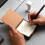 Mode Sticky Note Organizer Box Lederen Memo Pad-grijze olierand 4