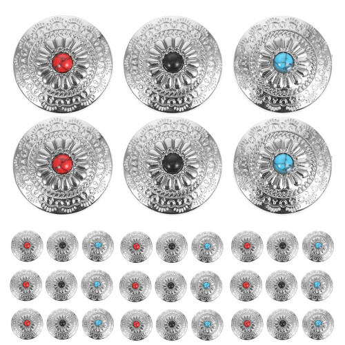3 Sets Zinklegierung Koffer Knöpfe Chrysanthemen Design 2