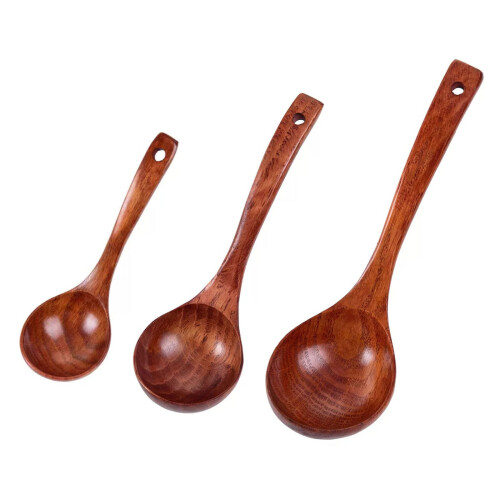 Japanese Style Solid Wood Soup Ladles With Curving Handle-XL 1