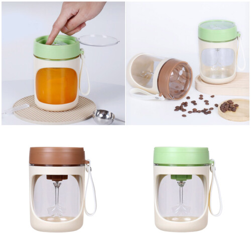 Automatic Coffee Mixer Cup Fast Stirring PC Materials Mug-brown 2
