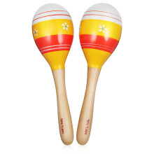 One Pair Wood Maracas Kids Colorful Hand Shakers For Music Education