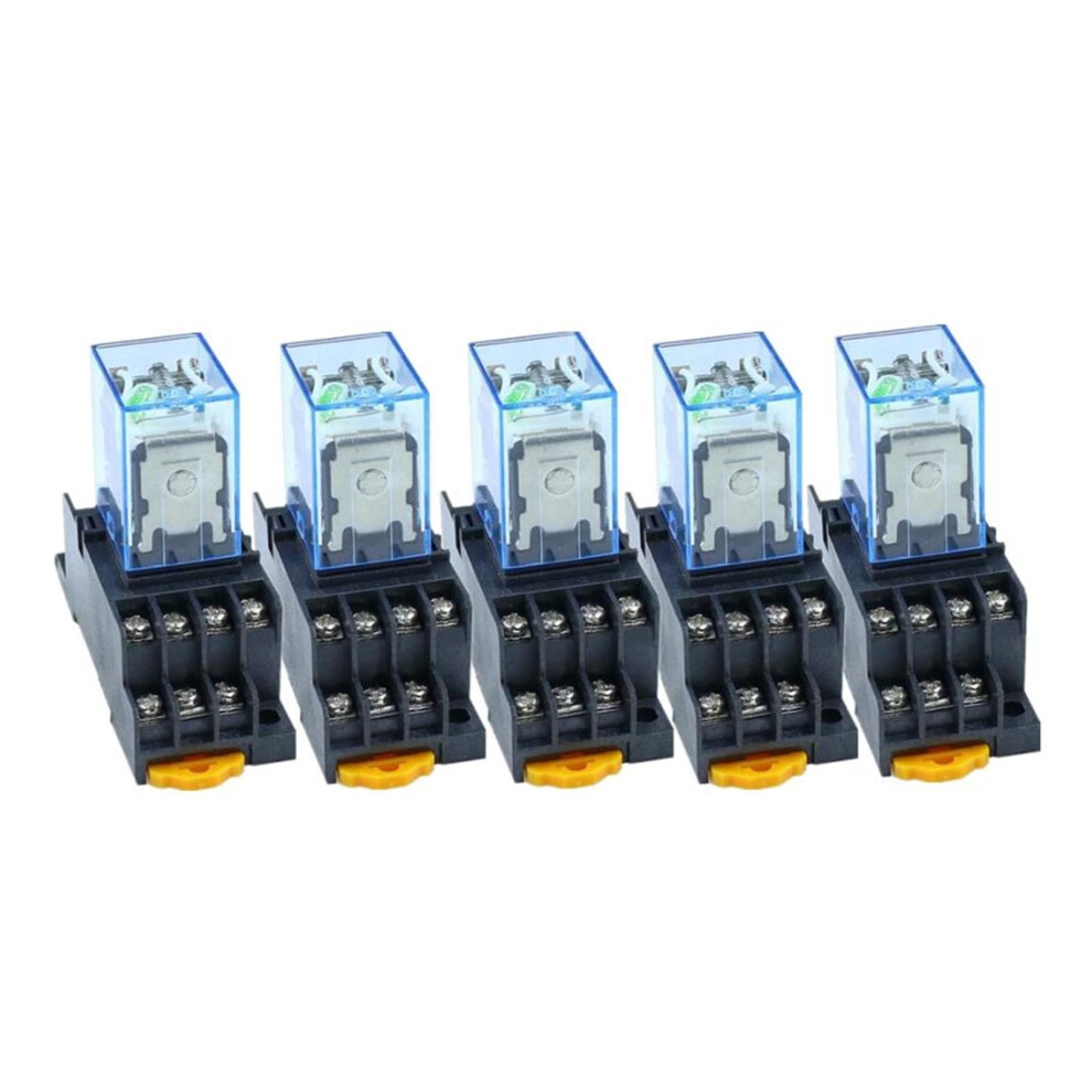 Relais 5Pcs My4nj Ac12v 5A 4No 4Nc Led Dinschiene 14Polig Mit Sockel 9105992377053