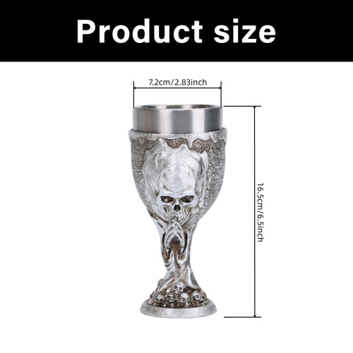 Handcrafted Skull Engraved Nonrust Steel Goblet Rustproof 2