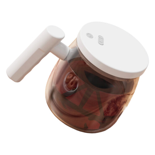Automatic Coffee Mixing Glass Mugs USB Power Leak proof-White