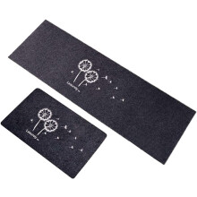 Poetic Grey Kitchen Bath Runner, No Tripping 2PCS Ultra-Thin Polyester Fiber, Durable Non Slip TPR Backing Suitable for Kitchen Living Room Entrance B