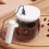 Automatic Coffee Mixing Glass Mugs USB Power Leak proof-White 5