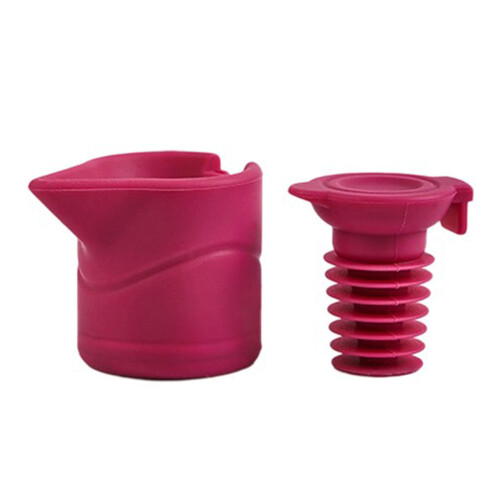 No Leakage Silicone Wine Stopper Multicolored Secure-Rose Red