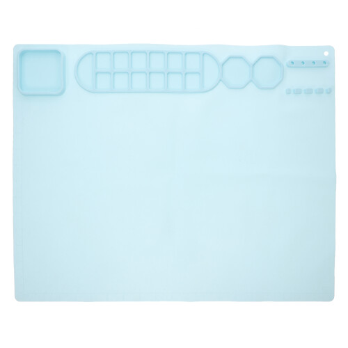 Sky-Blue Silicone Drawing Mat for Kids Waterproof Craft Surface