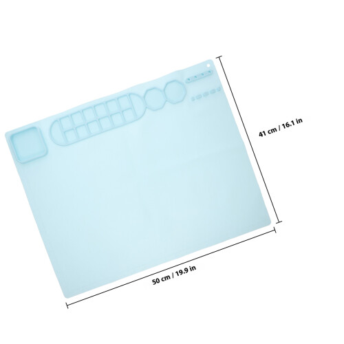 Sky-Blue Silicone Drawing Mat for Kids Waterproof Craft Surface 1