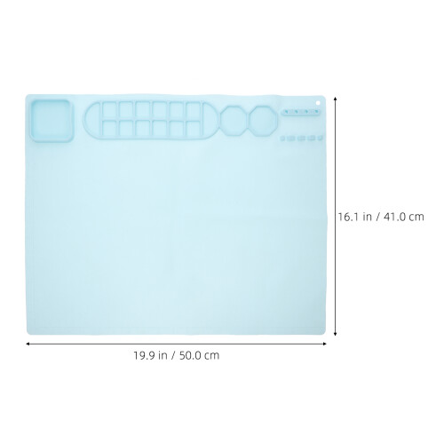 Sky-Blue Silicone Drawing Mat for Kids Waterproof Craft Surface 2