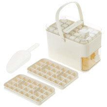 Plastic Ice Maker Reusable Press Type Ice-Beige 56 grid double