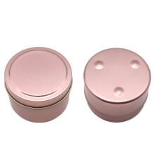 5 weißblech-bonbonboxen, runde kerzengläser, 6,5 x 4,5 cm (roségold)
