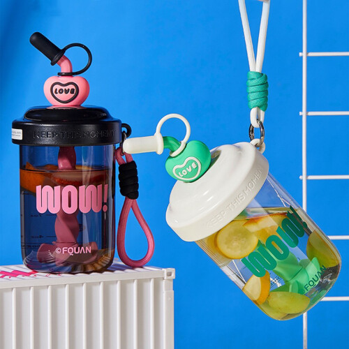 Portable Mixing Cup With Integrated Stirrer Spill-White pink 2