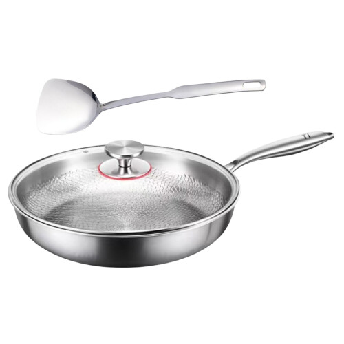 Multiple Layer Titaniums Pan Set with Lid and Spatula Set-26cm