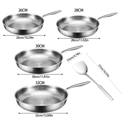 Multiple Layer Titaniums Pan Set with Lid and Spatula Set-26cm 2