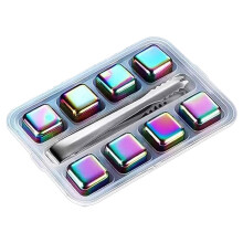4/6/8 Reusable Whiskey Stone And Steel Tongs For Chilling-C