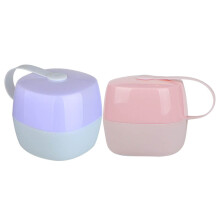 2 Draagbare Baby Fopspeen Opbergdoos (Paars + Roze)
