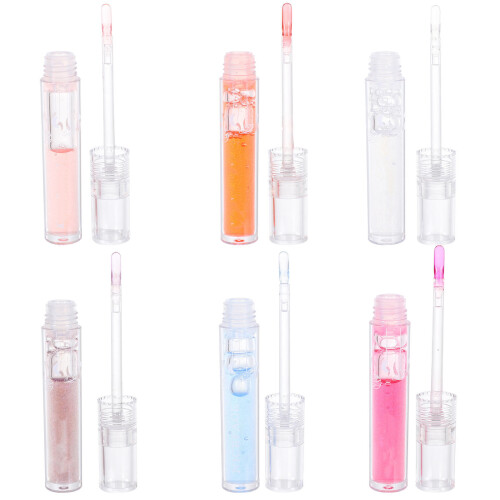 6 pcs liquid lip gloss set with glitter and shimmer for makeup