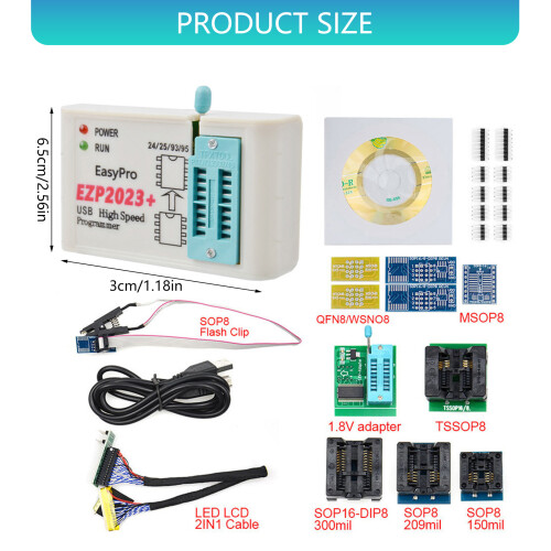 EZP2023 SPI FLASH-programmeurset voor 25 FLASH 24 EEPROM 93 2